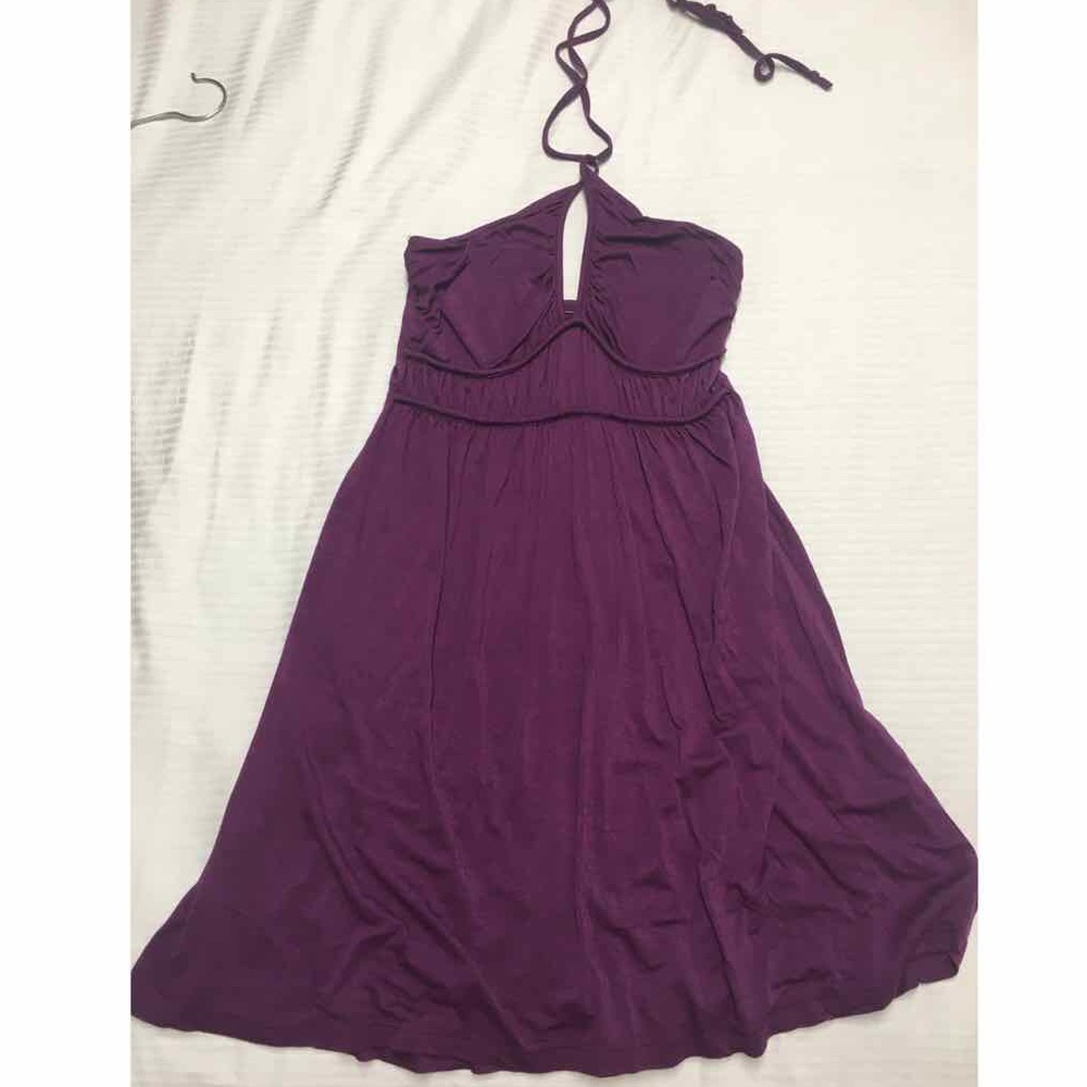 Purple halter dress